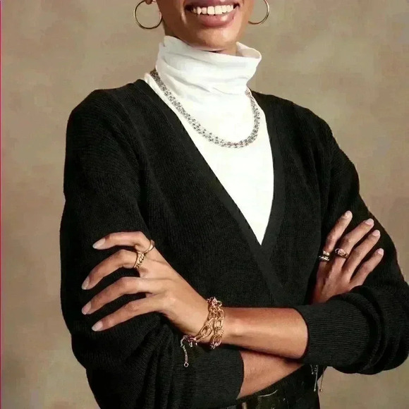 Banana Republic Forever Wrap V-Neck Pullover Sweater - Picture 1 of 13